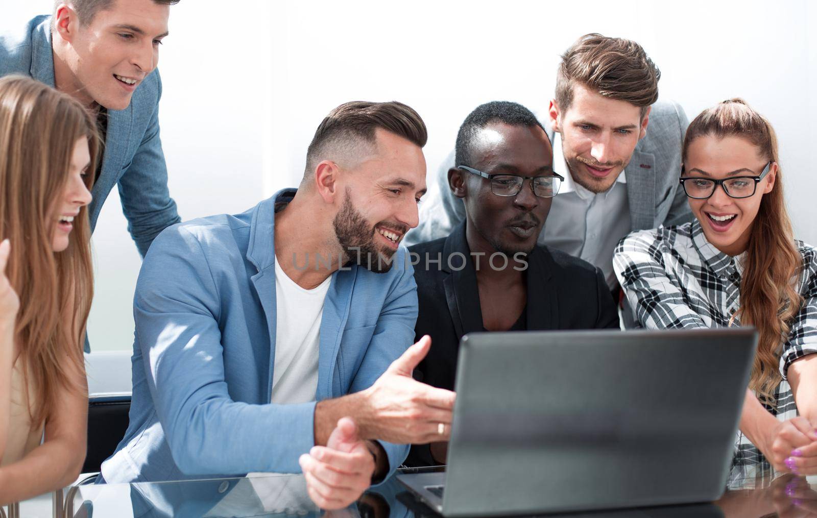group of six multi generation of creative use technology together of smartphone, table and laptop, internet lifestyle generation