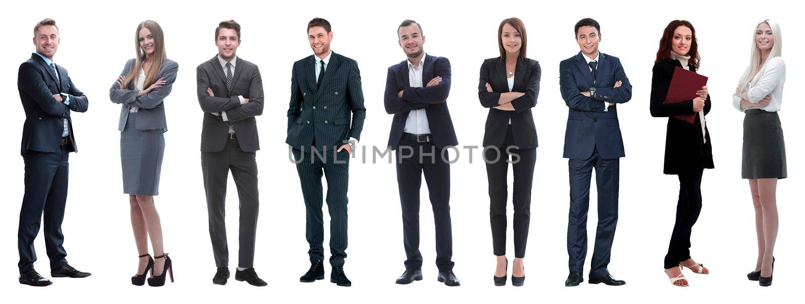 Large group of business people. Isolated over white.