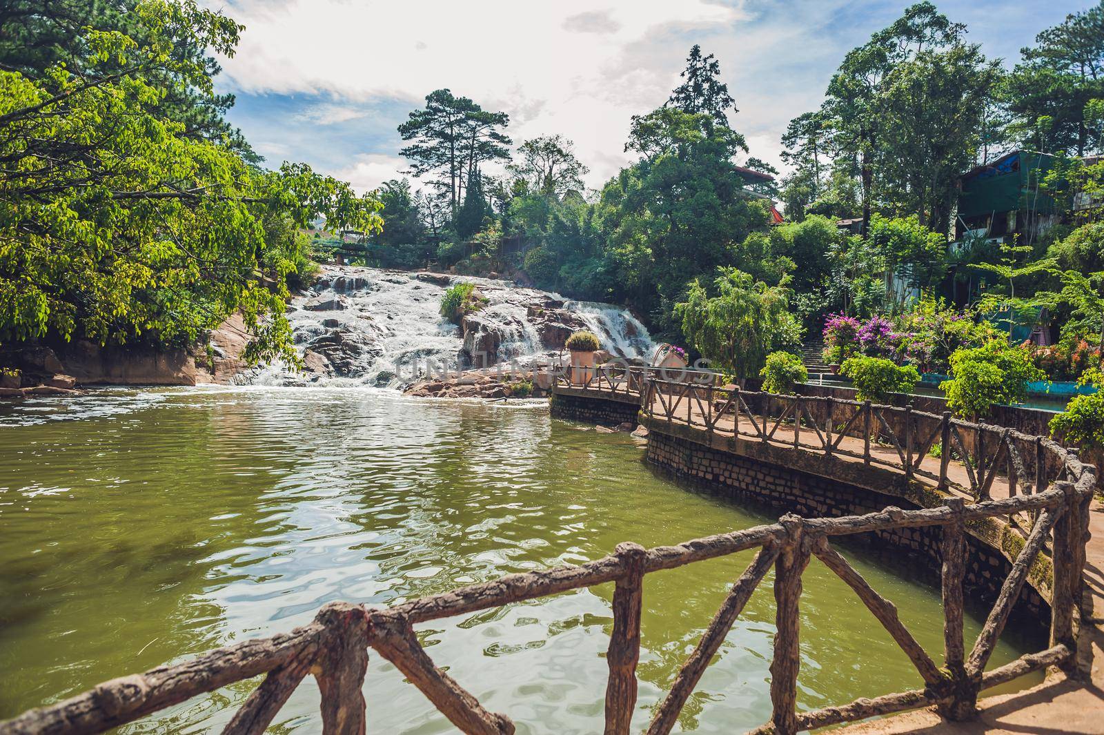 Beautiful Camly waterfall In Da Lat city,