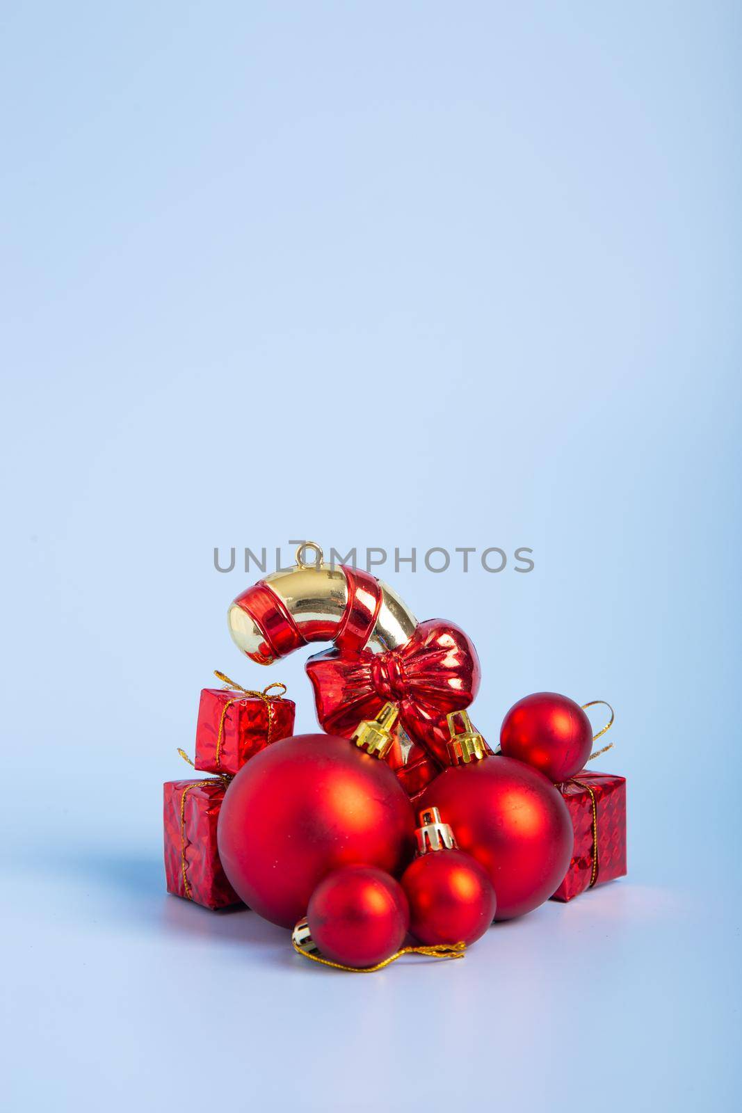 Christmas composition. Christmas gifts and decorations. by tehcheesiong