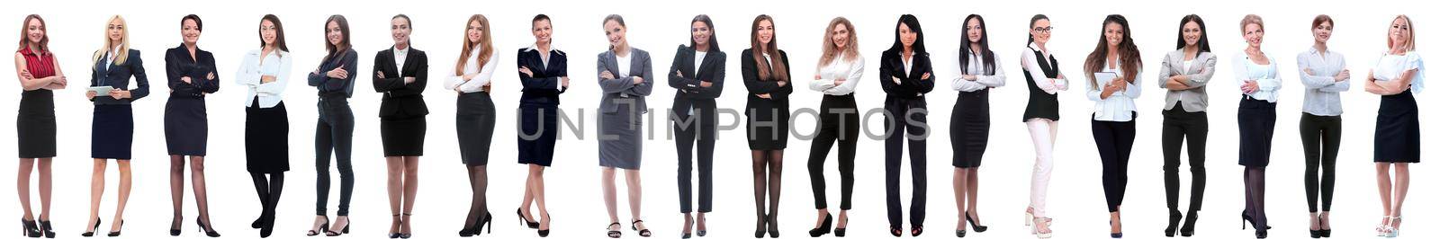 collage of successful modern businesswoman. isolated on white by asdf