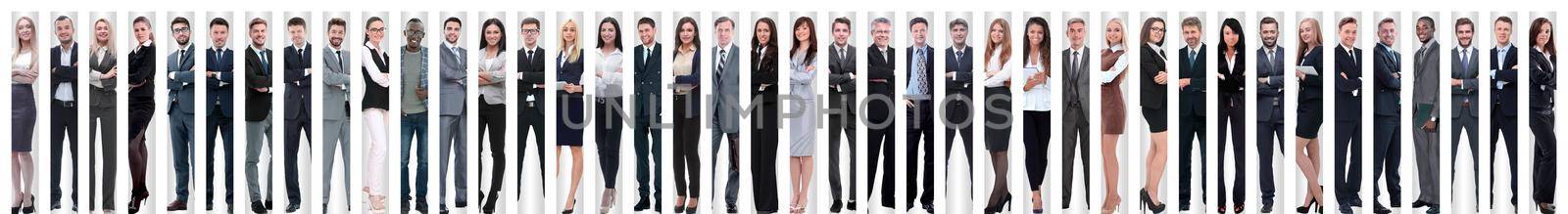 panoramic collage of a large and successful business team by asdf