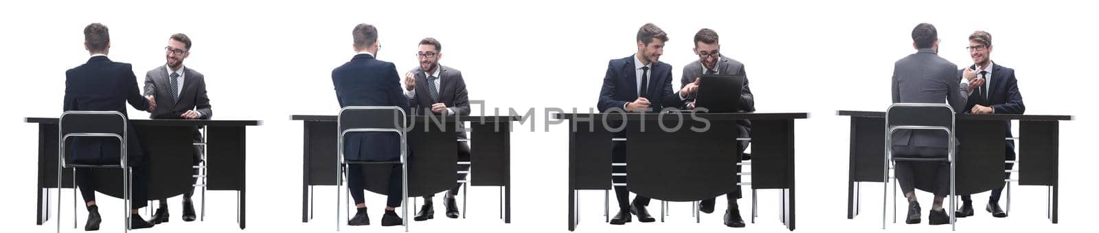 two business people sitting at the Desk. partnership concept