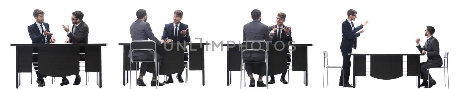 two business people sitting at the Desk. partnership concept