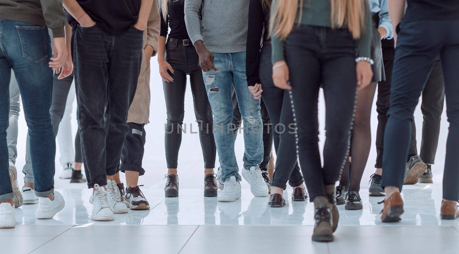 cropped image of a group of casual people . isolated on white background