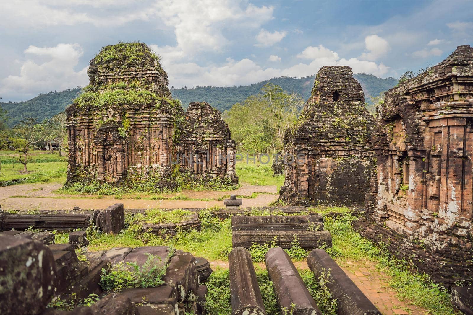 Temple ruin of the My Son complex, Vietnam. Vietnam opens to tourists again after quarantine Coronovirus COVID 19 by galitskaya