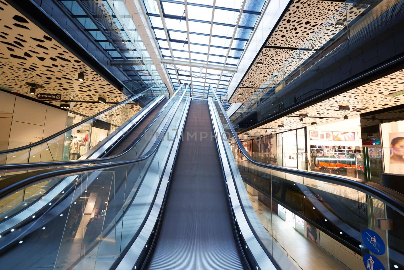 Shopping mall  escalators by dotshock