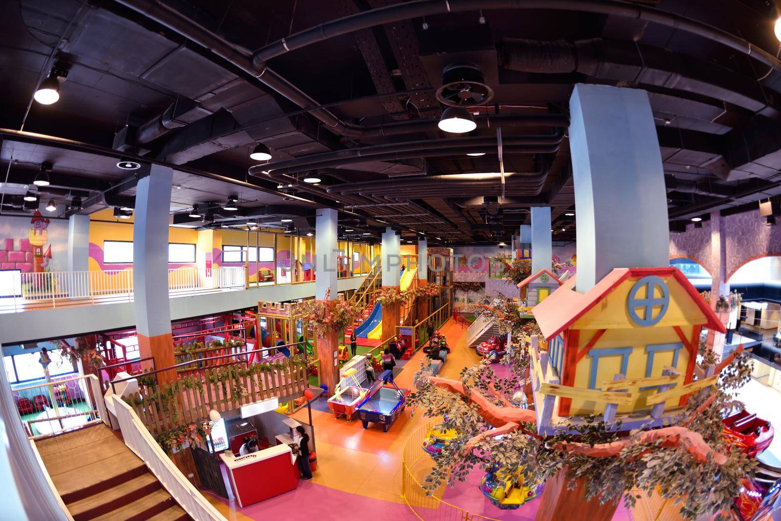 modern shopping mall playground for kids and video games