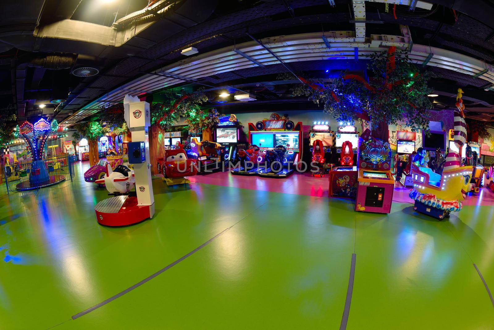 modern shopping mall playground for kids and video games