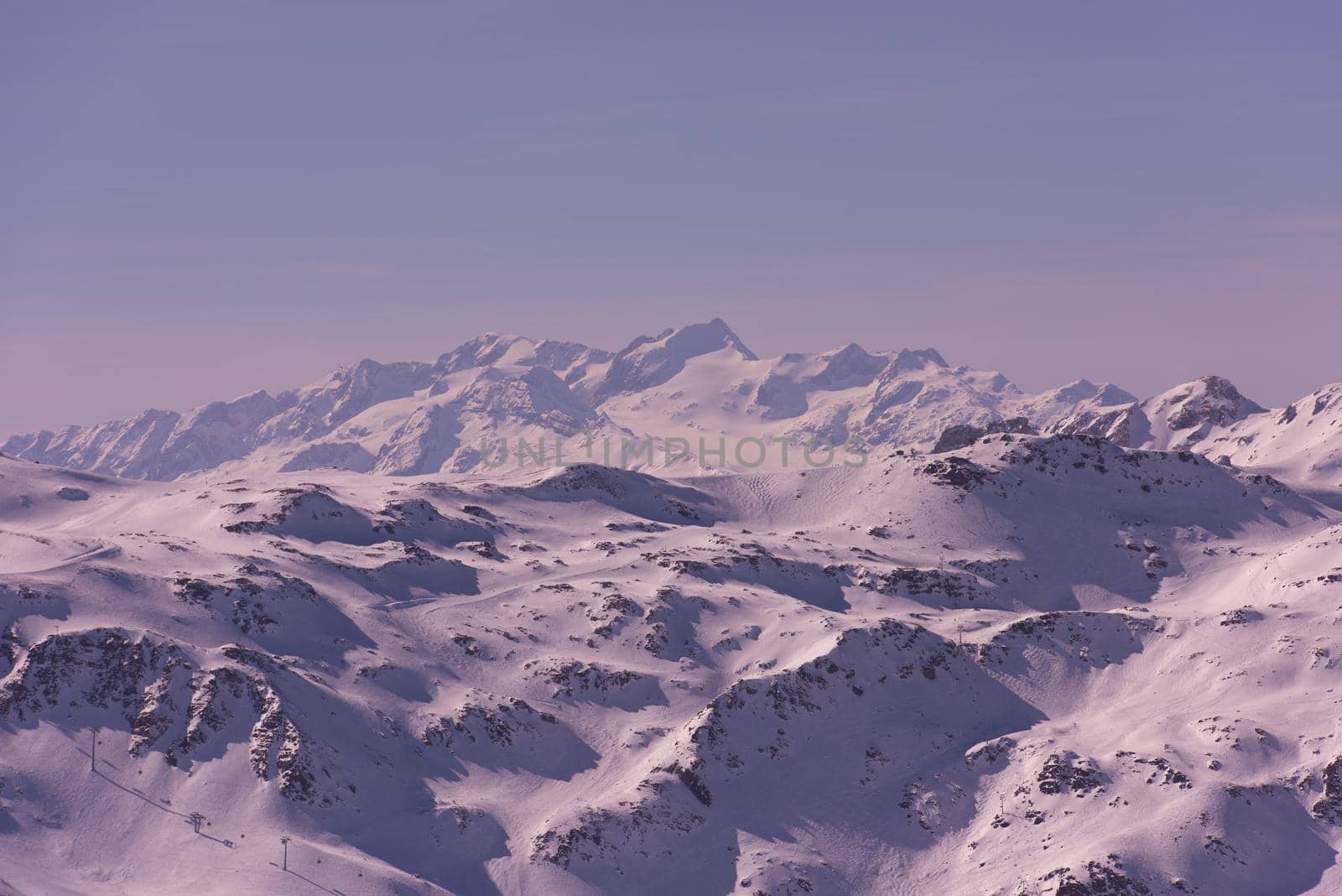 beautiful landscape of mountain on winter by dotshock
