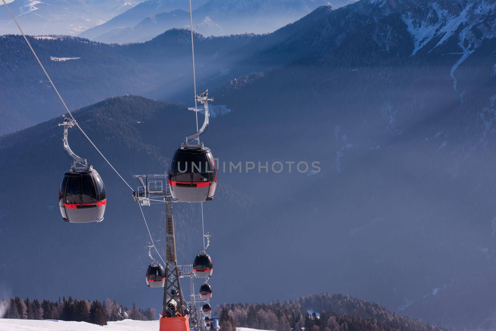 gondola lift at ski resort by dotshock