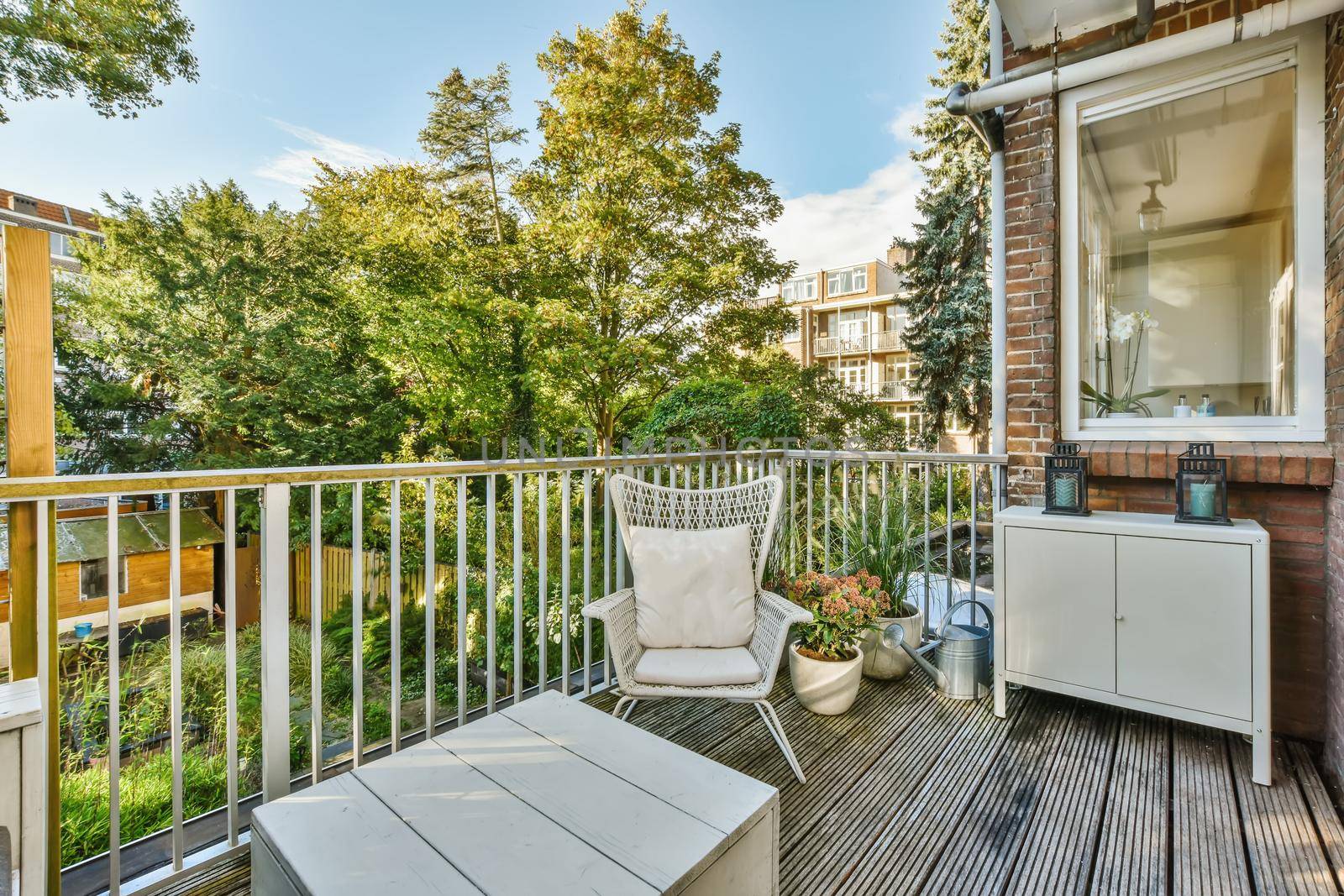 Lovely balcony with seating and graceful views of nature