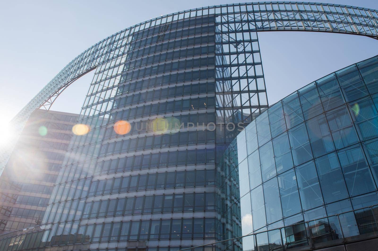 a glass office building in the European Quarter of Brussels, Belgium