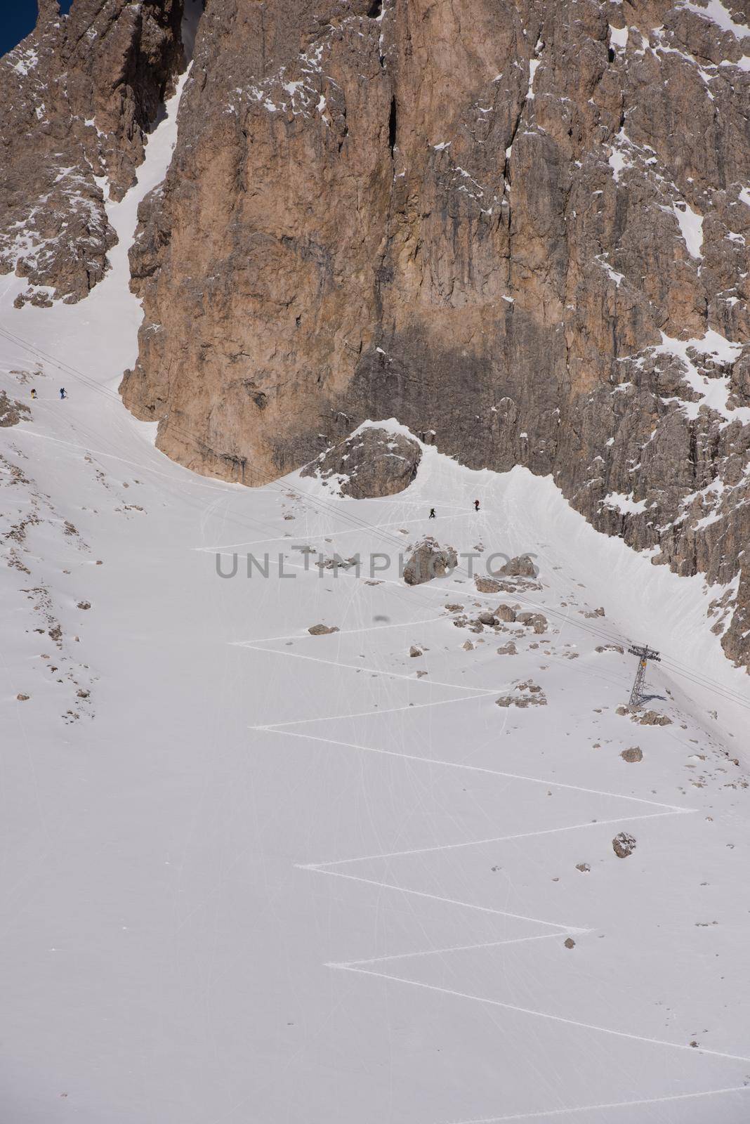 touring ski tracks in snow by dotshock