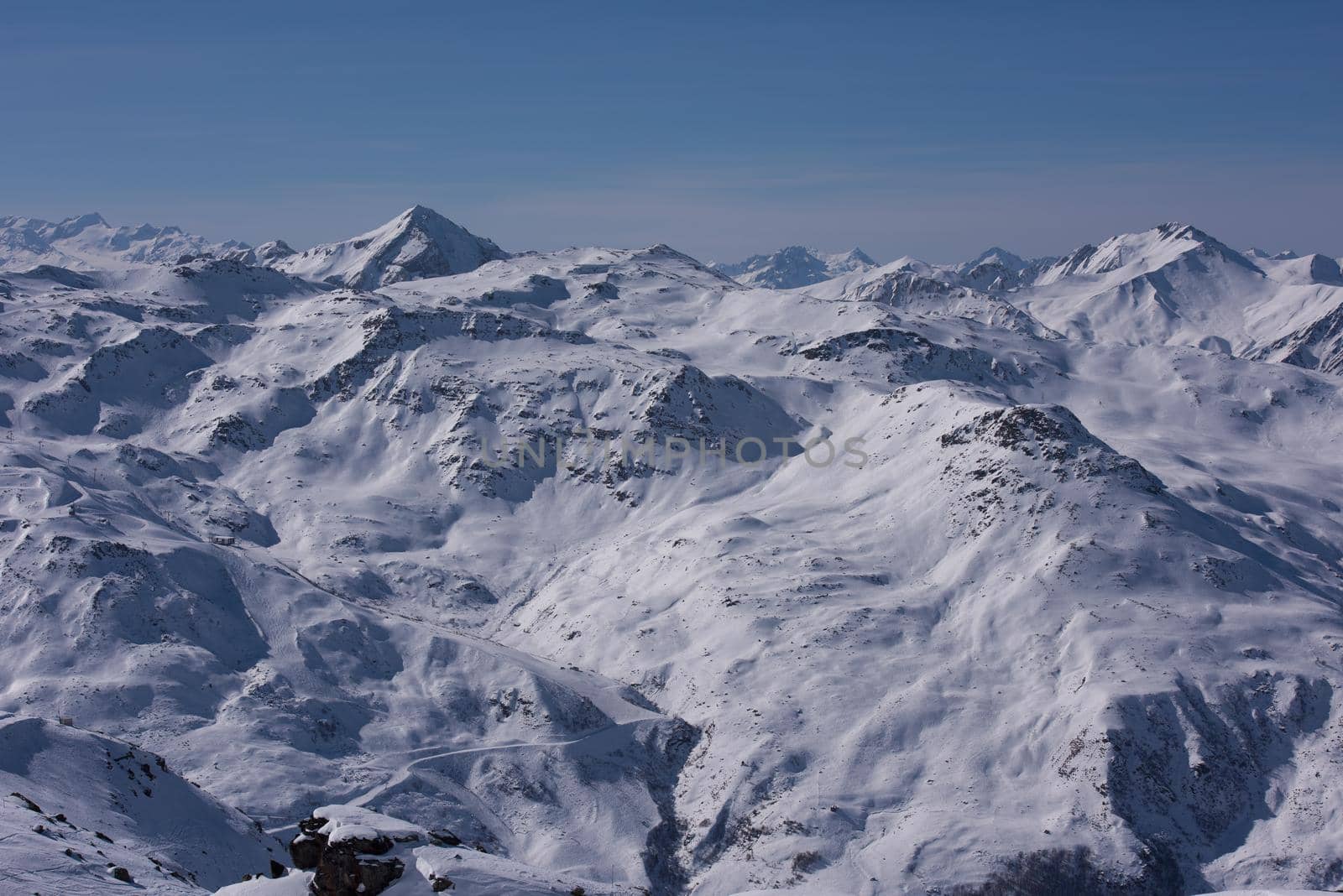 beautiful landscape of mountain on winter by dotshock