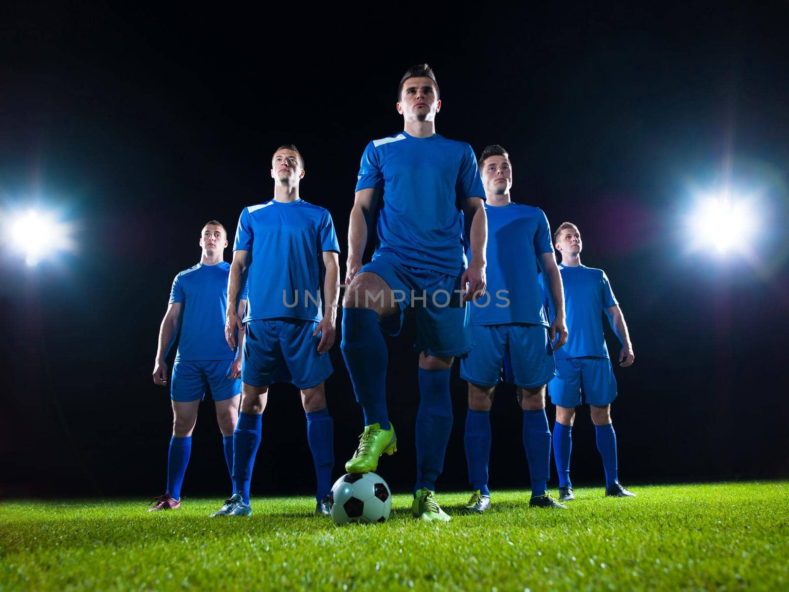 soccer players team group isolated on black background