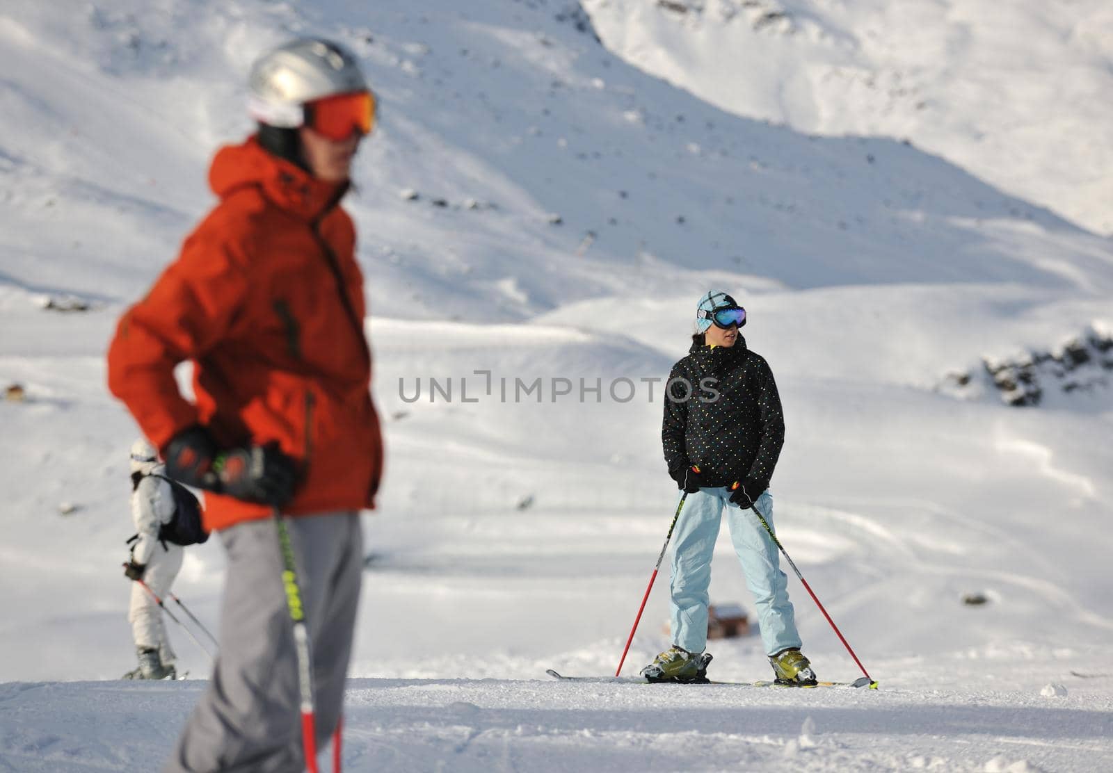  skiing on on now at winter season by dotshock