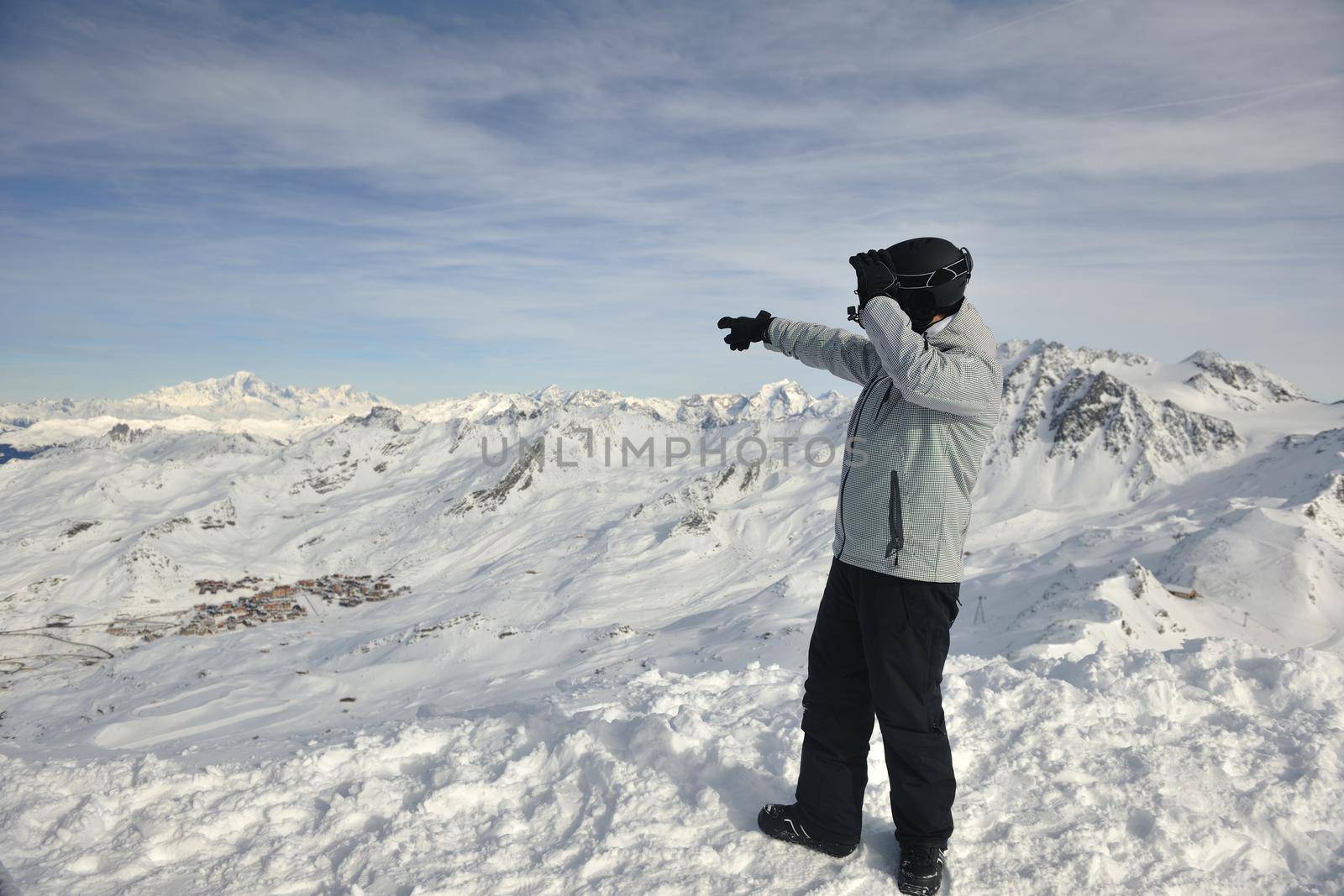 man winter snow ski by dotshock