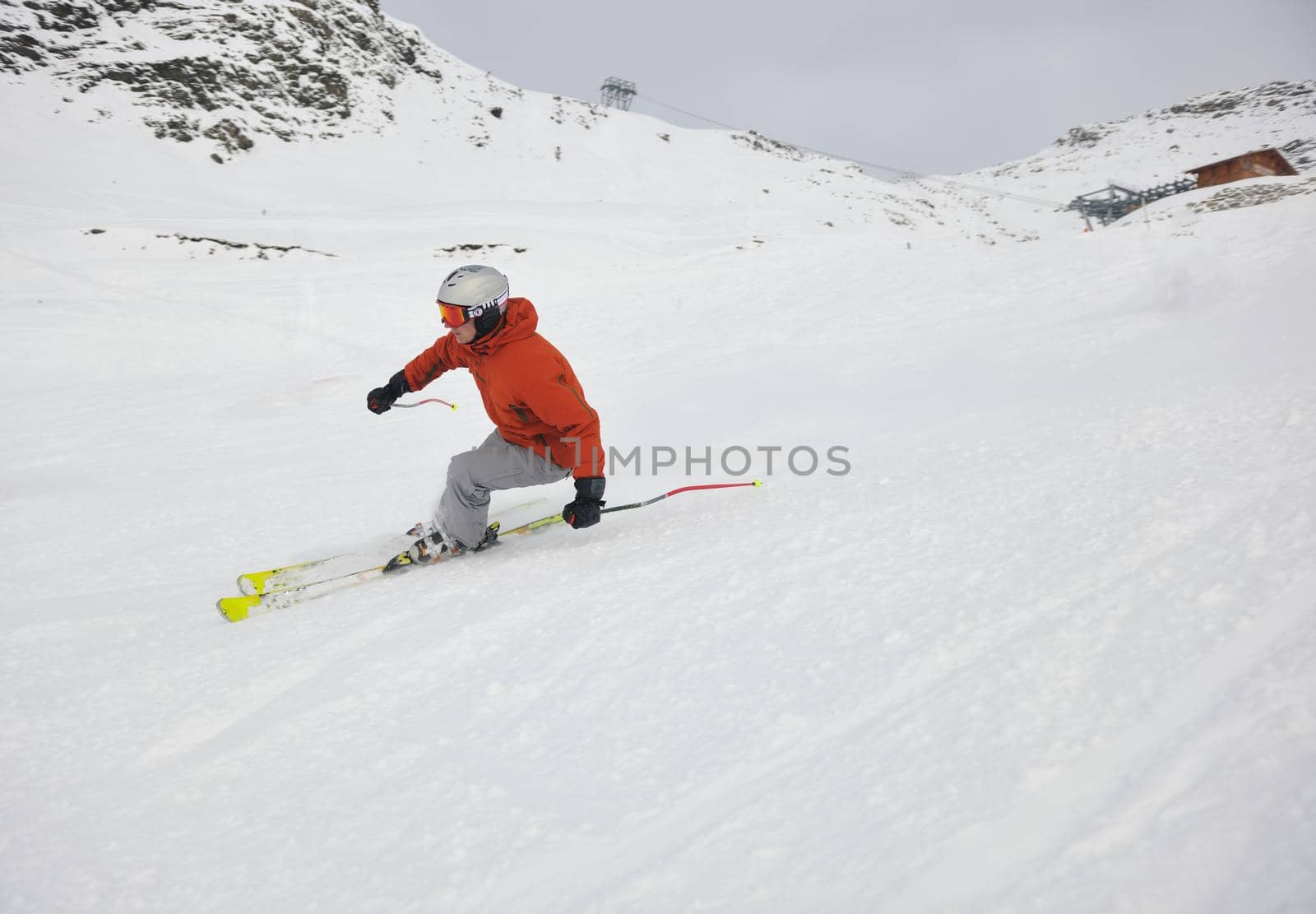  skiing on on now at winter season by dotshock