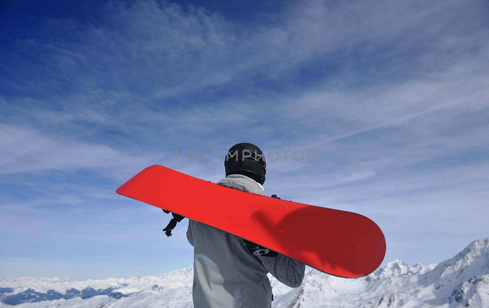 young athlete man have fun during skiing sport on hi mountain slopes at winter seasson and sunny day