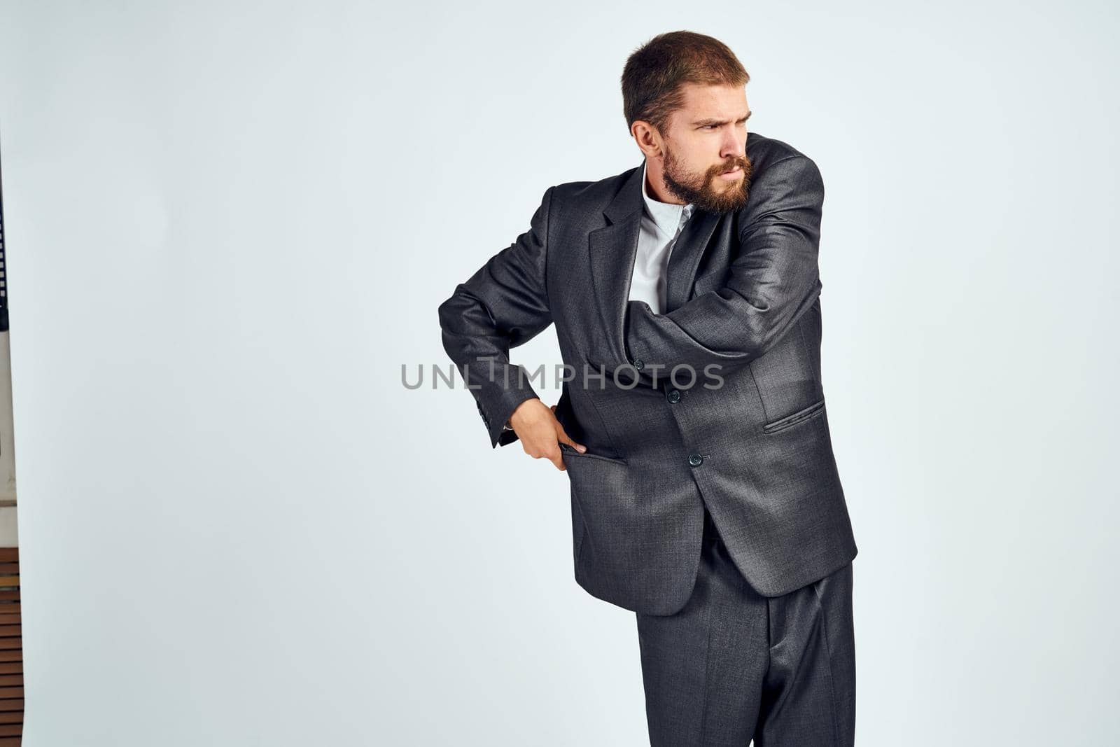 business man in suit posing work success executive. High quality photo