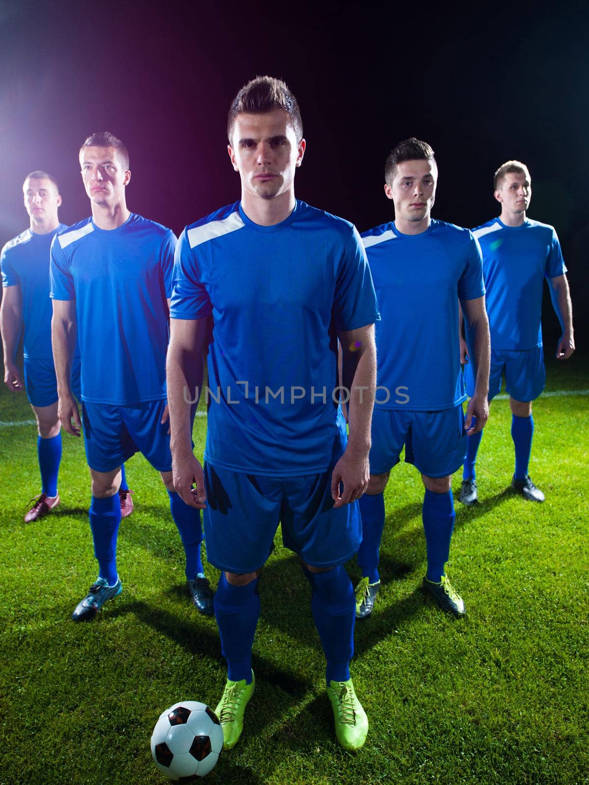 soccer players team group isolated on black background