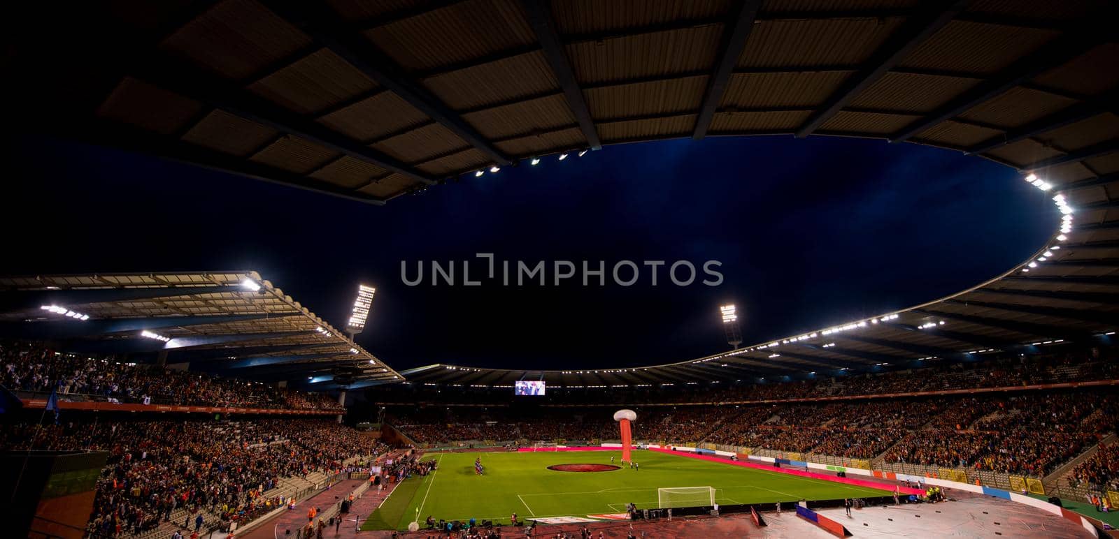 a professional footbal soccerl stadium before the start of the match