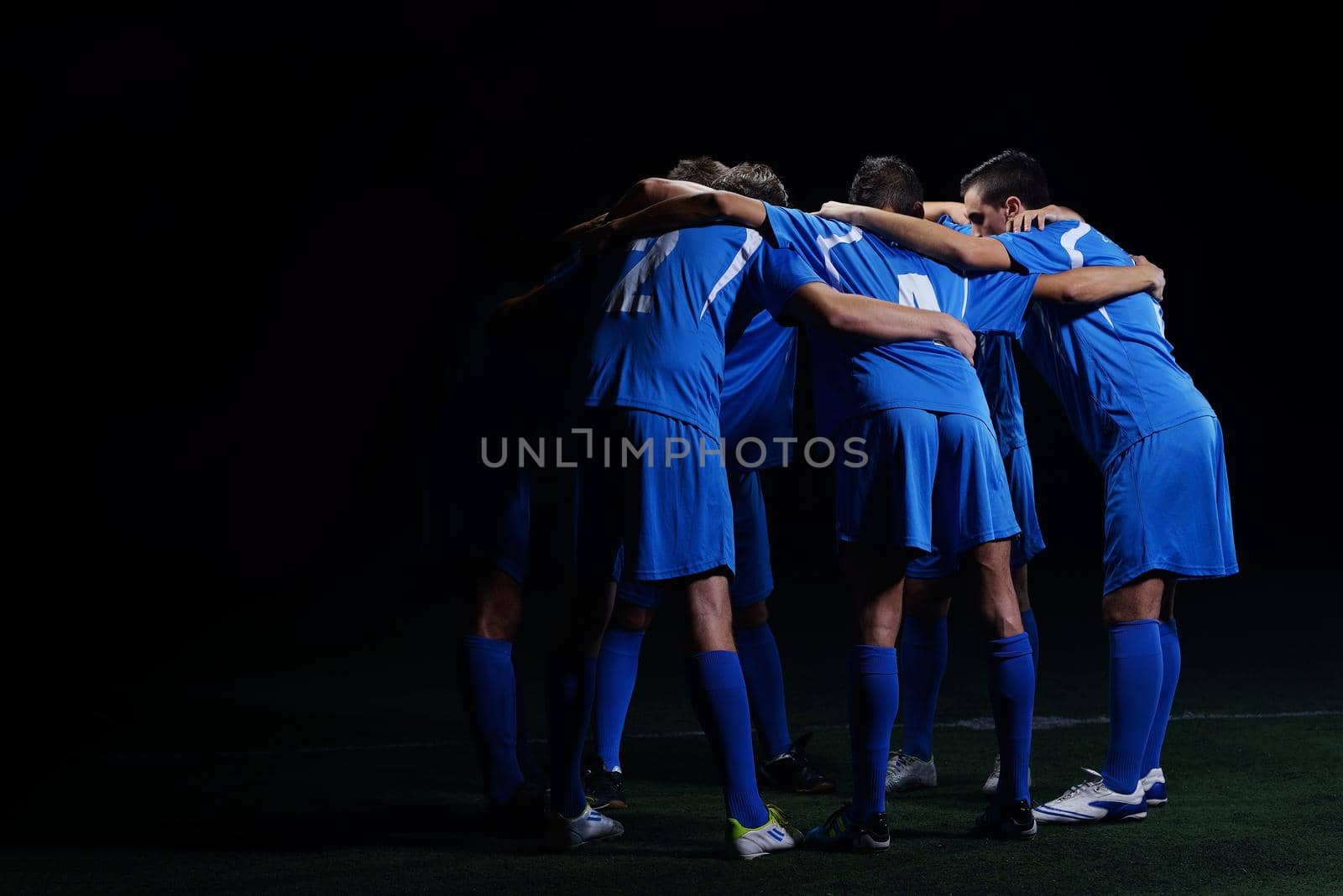 soccer players team group isolated on black background