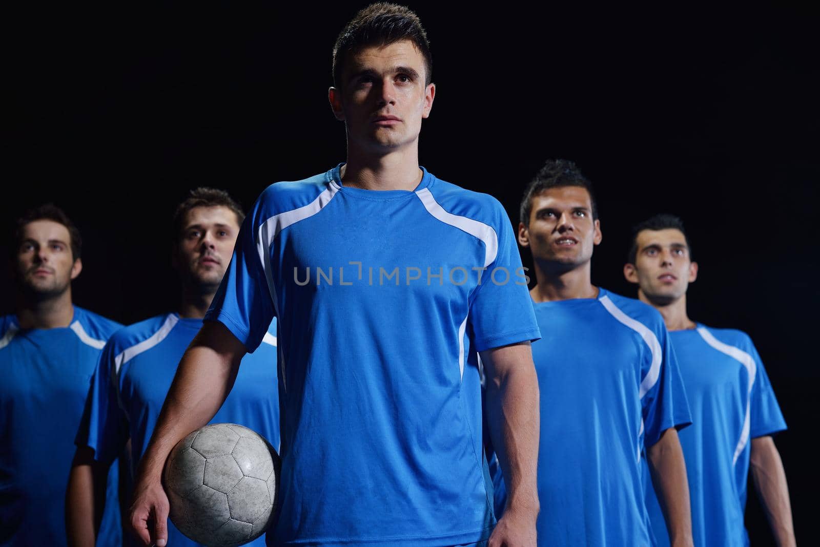 soccer players team group isolated on black background