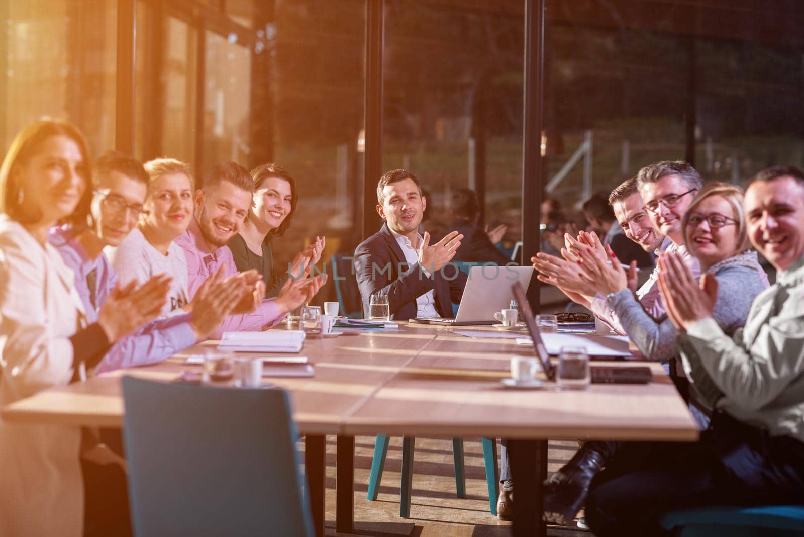 young business team on meeting at office by dotshock