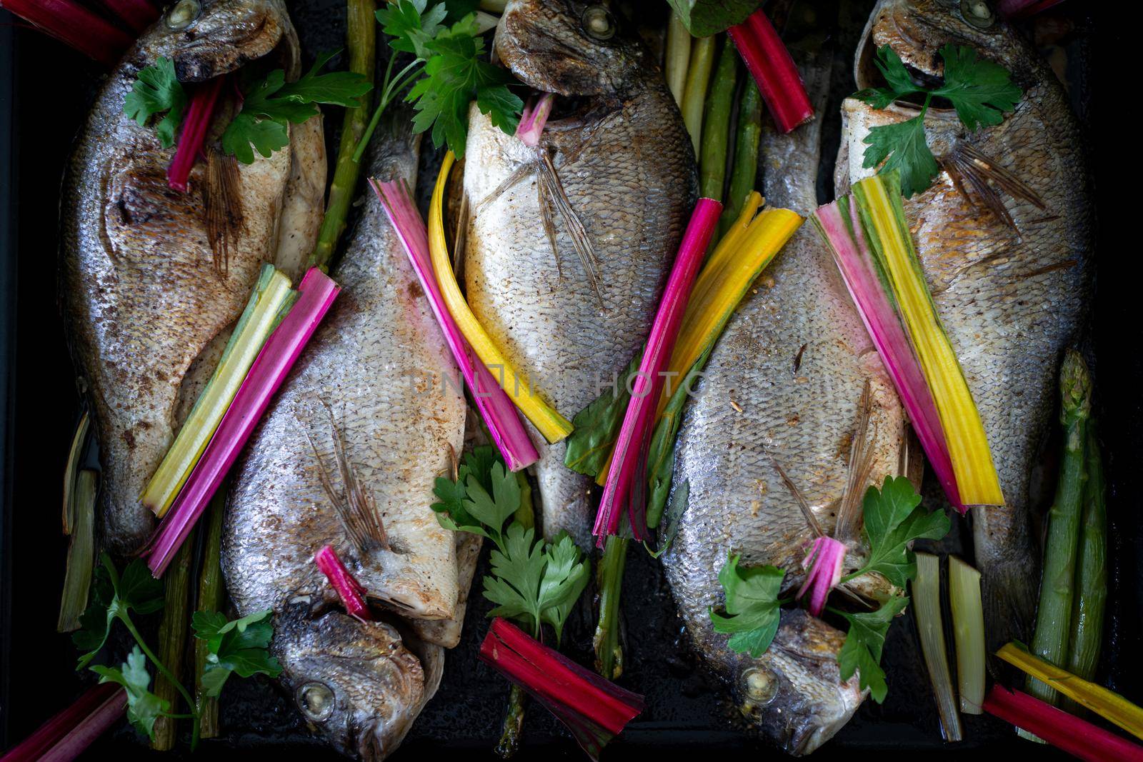 Preparing delicious food at home close up