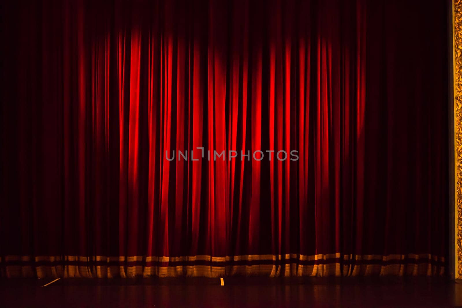 red  stage curtain background with heart symbol ligst shape