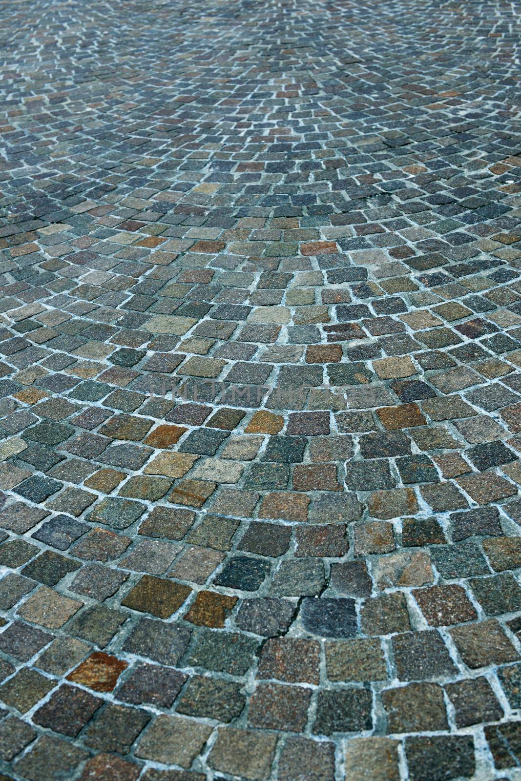 Floor of a street with stone tiles