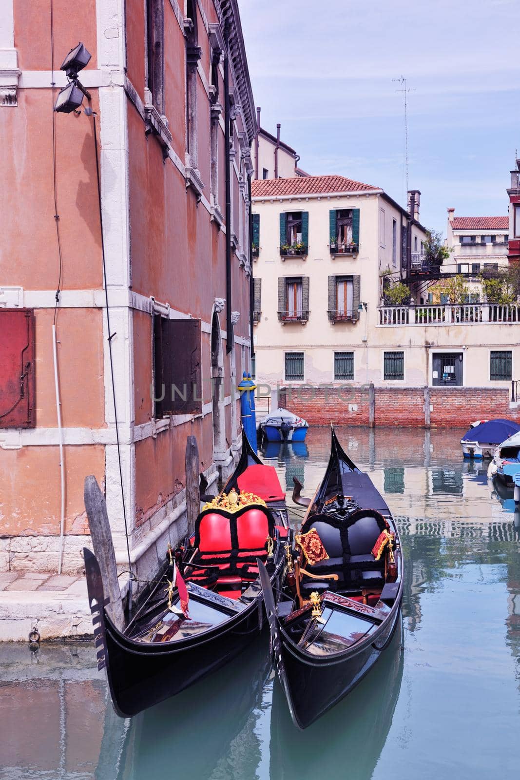 venice, beautiful romantic italian city on sea with great canal and gondolas