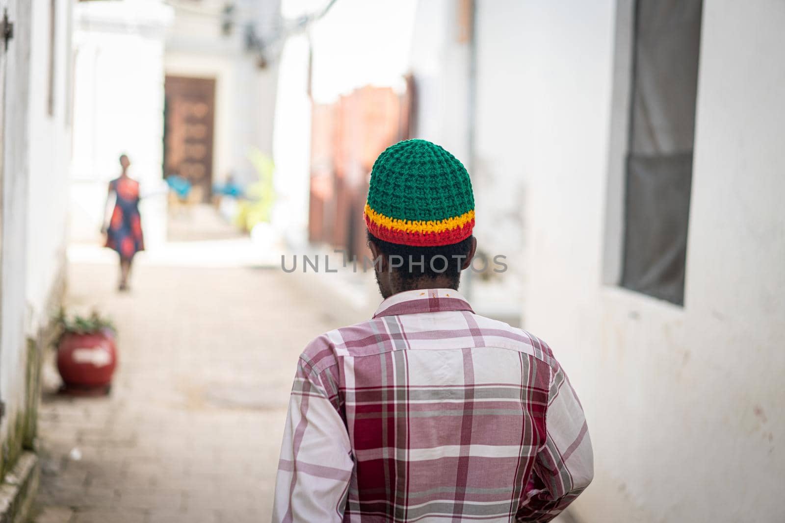 Young black man on city street , High quality photo