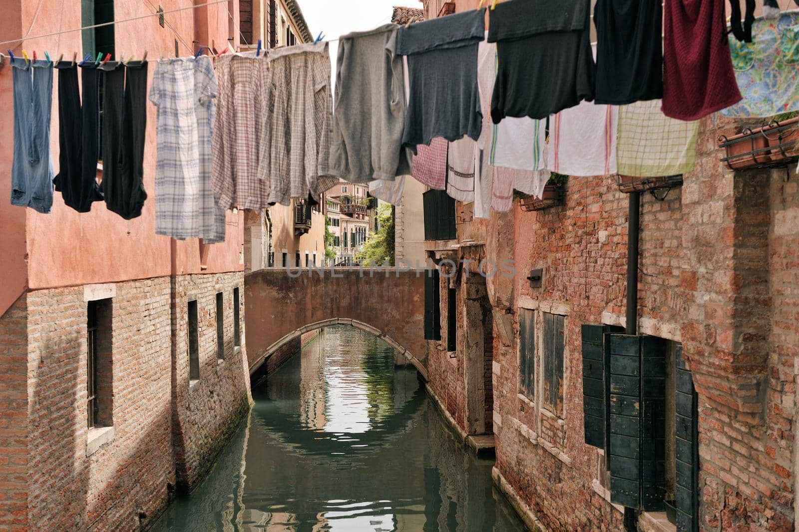 venice, beautiful romantic italian city on sea with great canal and gondolas