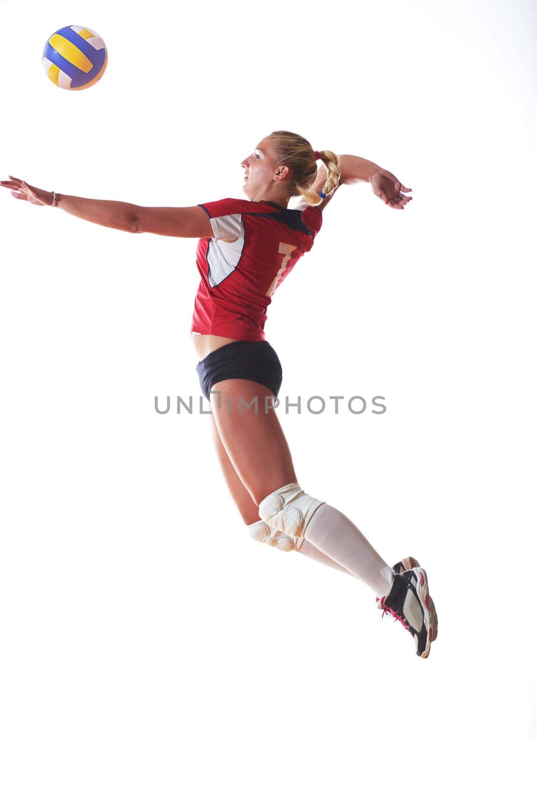 volleyball woman isolated on white background by dotshock