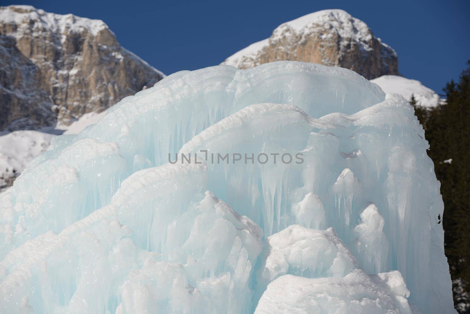 ice and snow at winter nature background