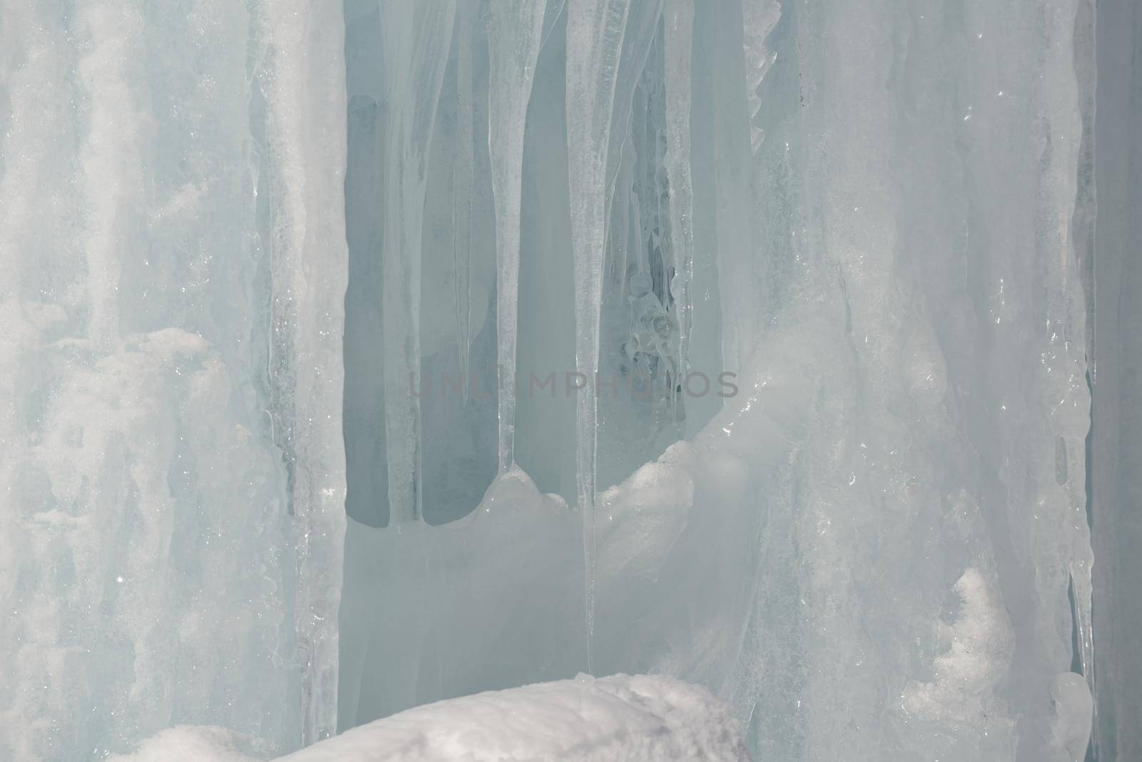 ice and snow at winter nature background