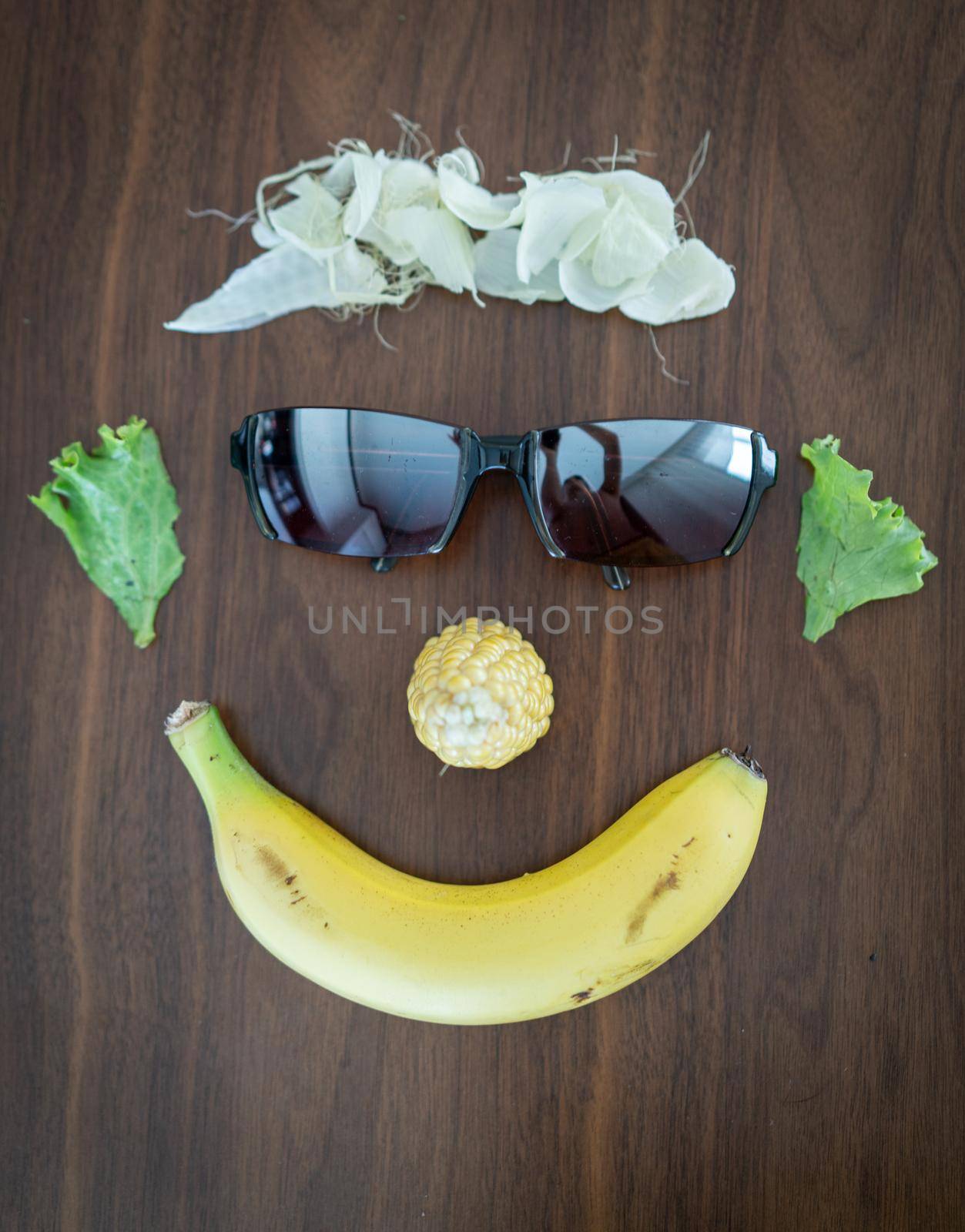 Face made of parts of healthy food by Zurijeta