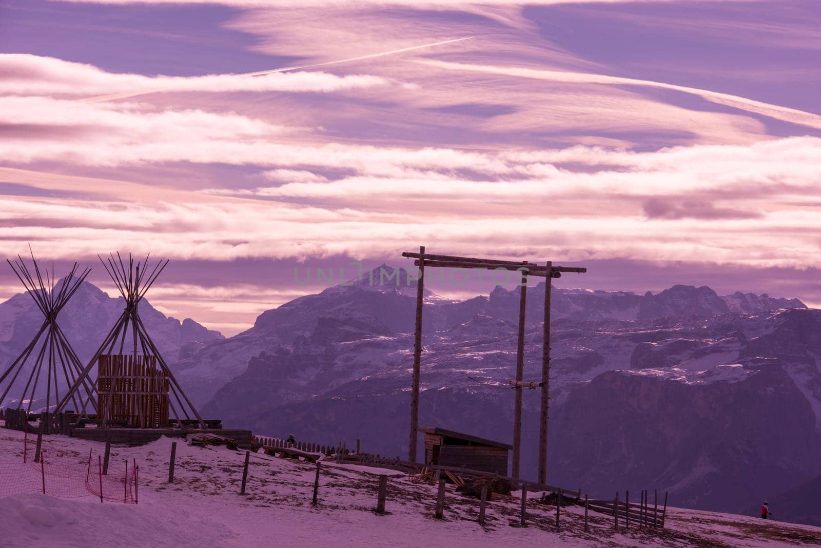 winter mountains beautiful alpine panoramic view snow capped European alps