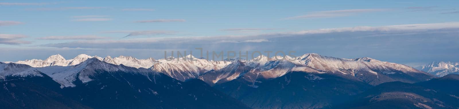 winter mountains beautiful alpine panoramic view snow capped European alps