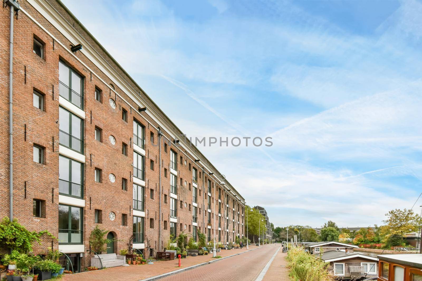 View to facade of a modern residential building