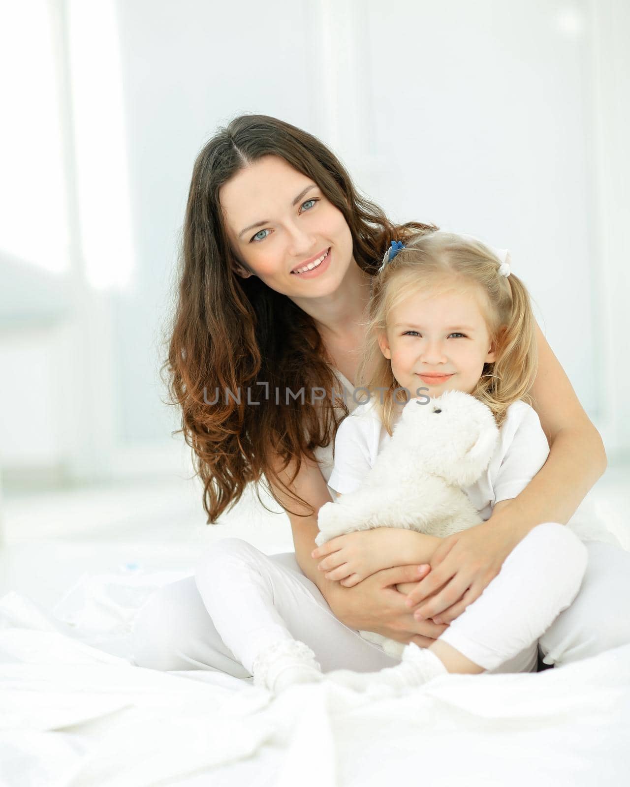 portrait of mother and beloved little daughter.photo with copy space