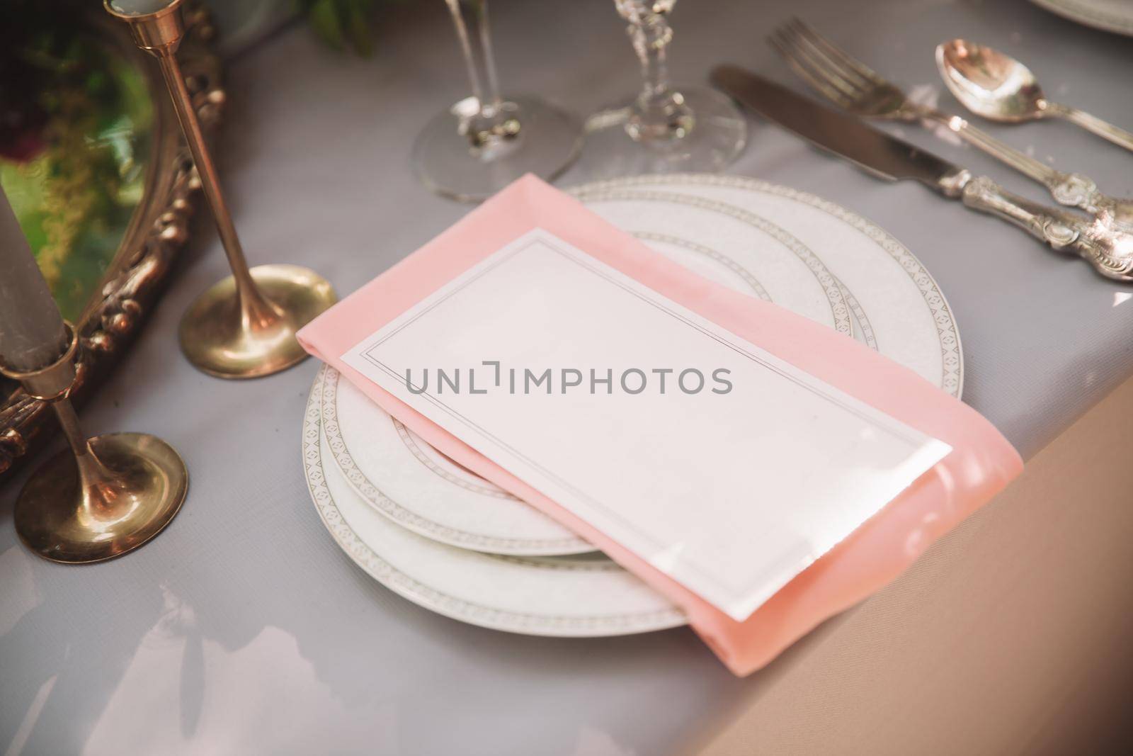 close up. menu on the table in the restaurant