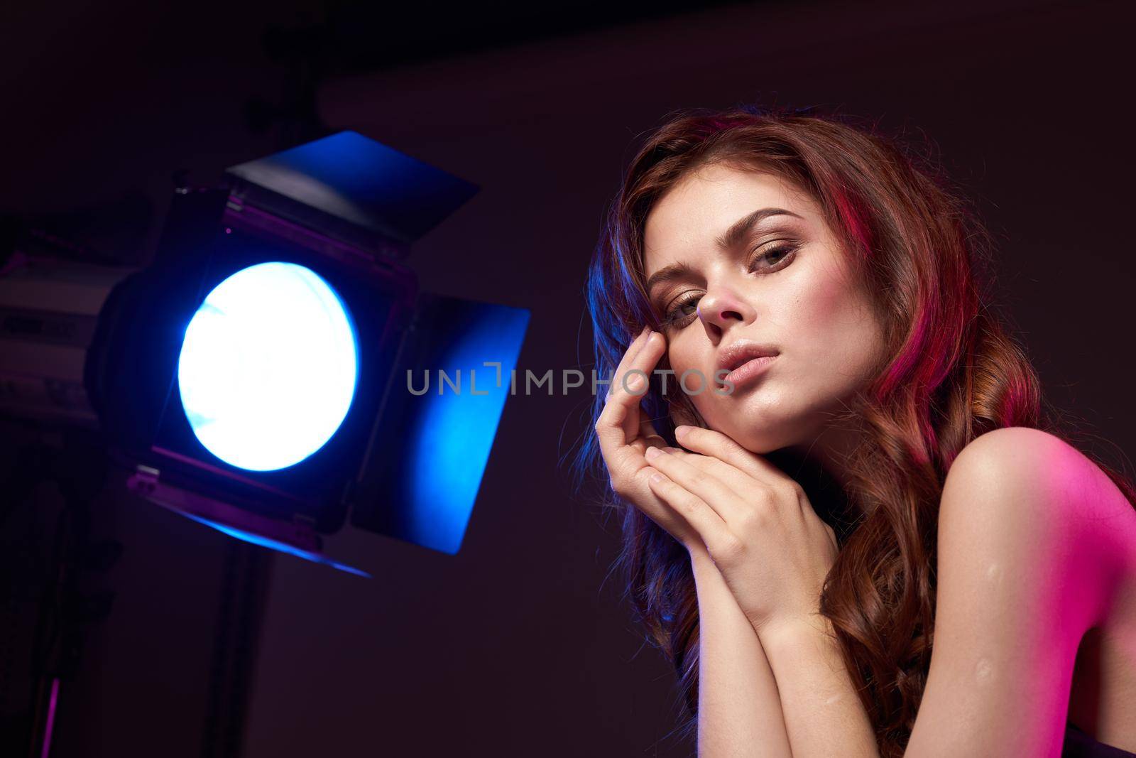 beautiful woman attractive look model photography studio spotlight model lifestyle. High quality photo