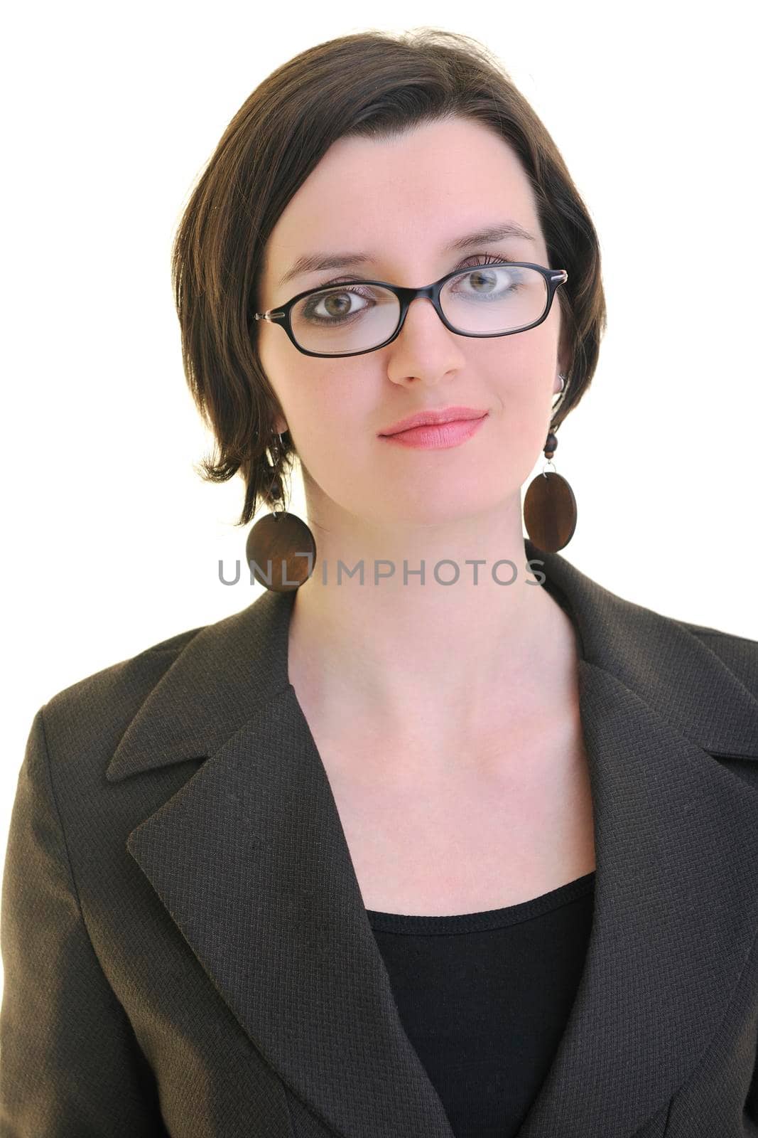 young business woman portrait isolated on white