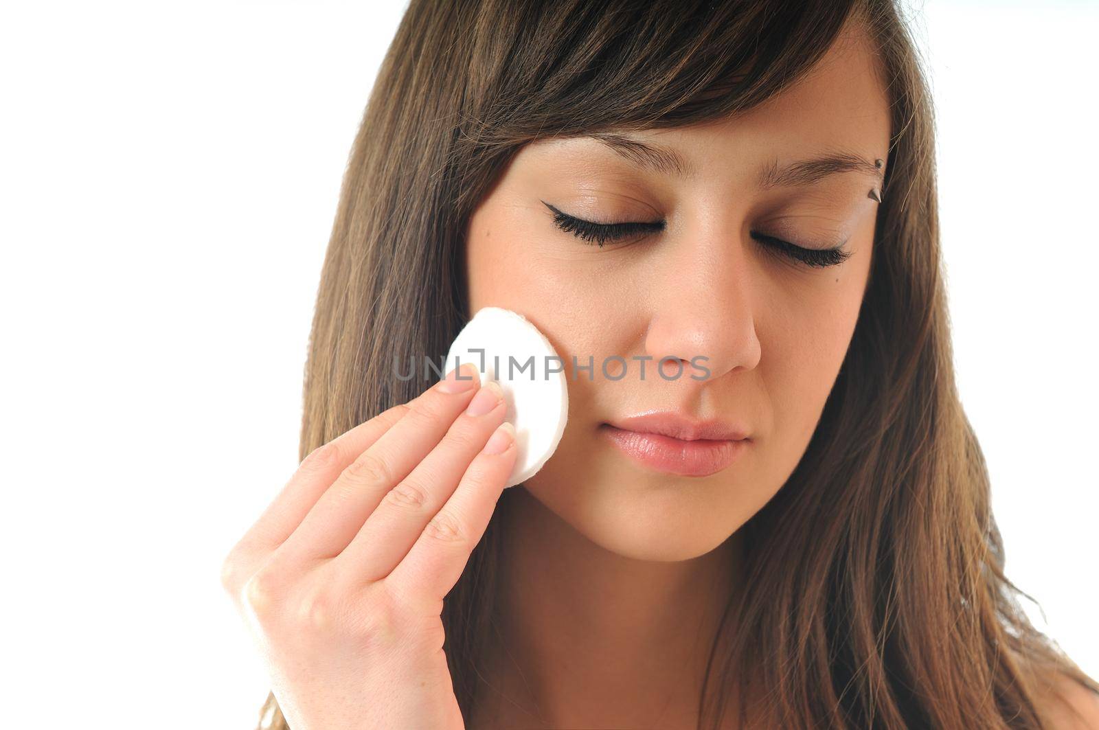 face clean treatment woman isolated one soft clear