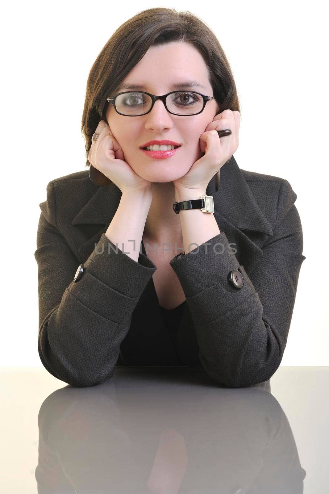 business woman portrait isolated on white