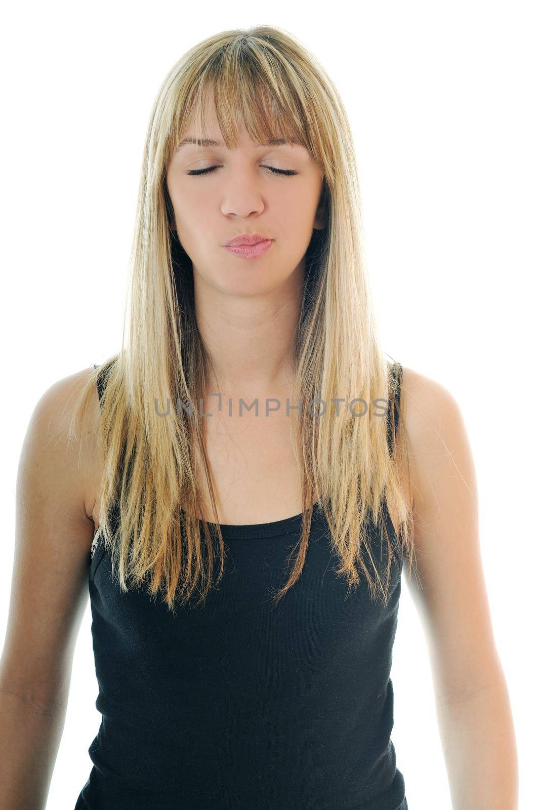 casual beautiful young happy woman isolated on white representing fashion concept